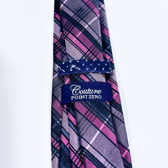POINT ZERO Purple plaid tie - Picture 3 of 4